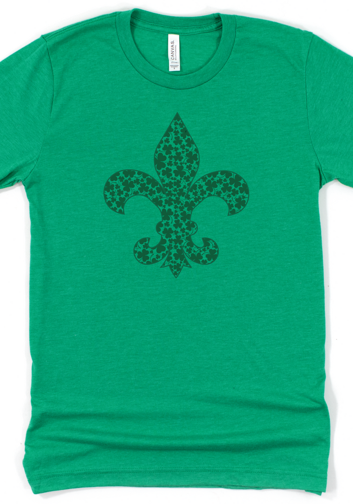 St. Patrick's Fleur de Lis T-Shirt | New Orleans Graphic Fashion Tees and Gifts St. Patrick's Fleur de Lis T-Shirt | New Orleans Graphic Fashion Tees and Gifts