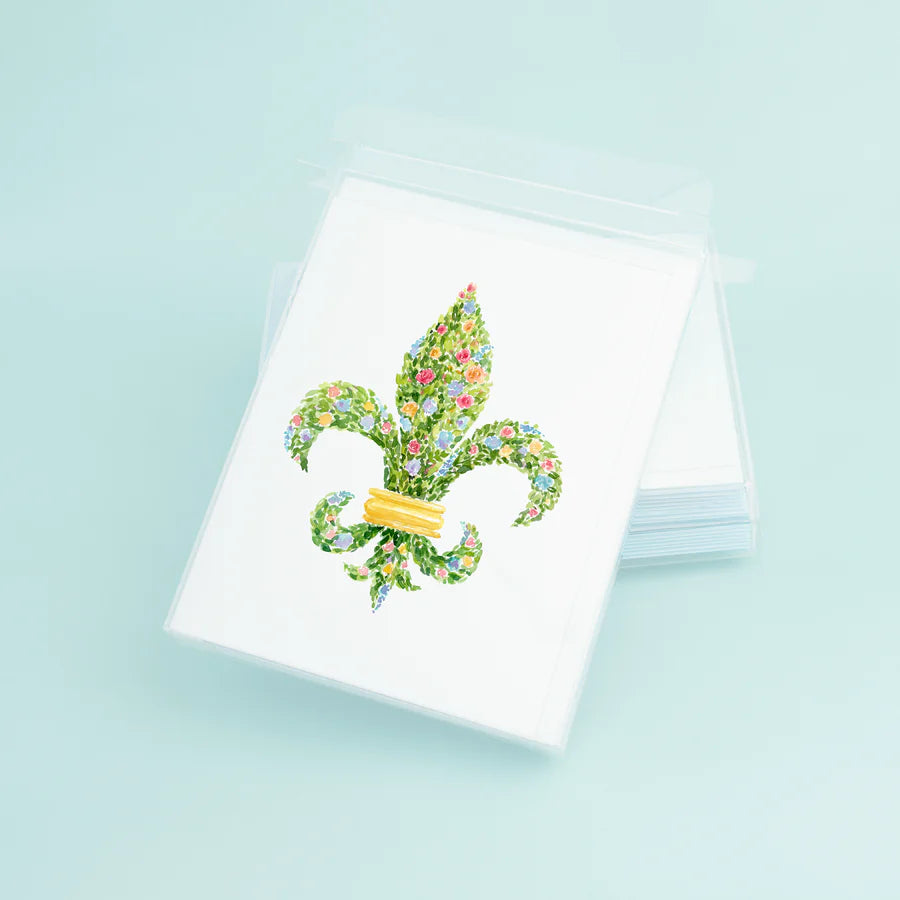 Fleur de Lis Greeting Card - Box Set of 8 Cards