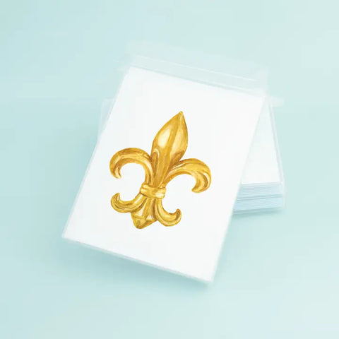Gold Fleur de Lis Greeting Card - Box Set of 8 Cards