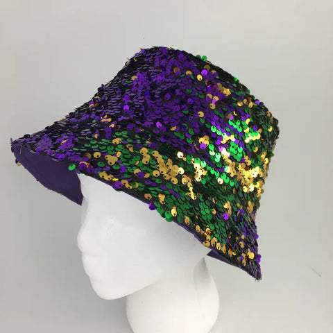 Mardi Gras Sequin Bucket Hat