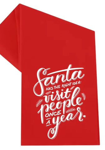 Visit Once A Year Christmas Towel