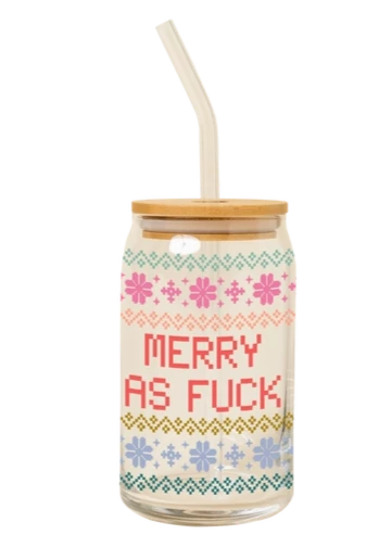 Merry As Fuck Glass Cup