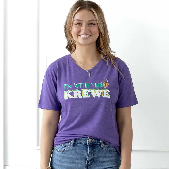 I'm with the Krewe V-Neck T-Shirt