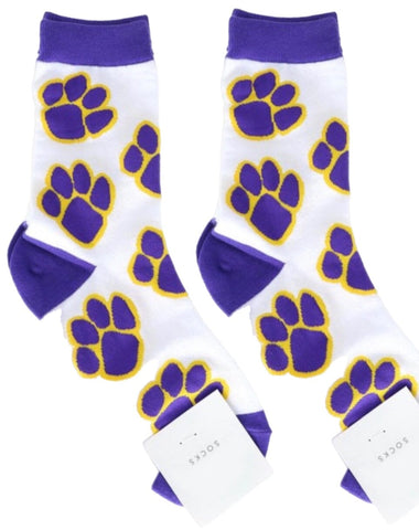 Women's LSU Tiger Paw Print Socks
