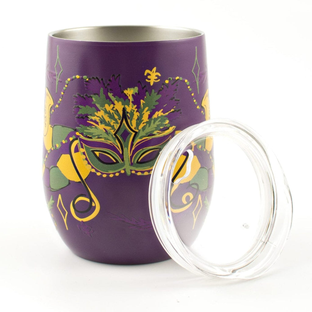 Stainless Wine Tumbler – Mardi Gras Mask