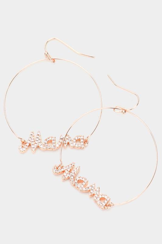 Rose Gold Mama Earrings