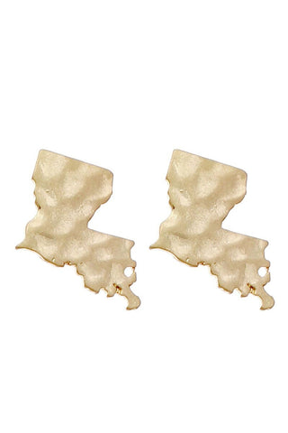Louisiana State Hammered Stud Earrings