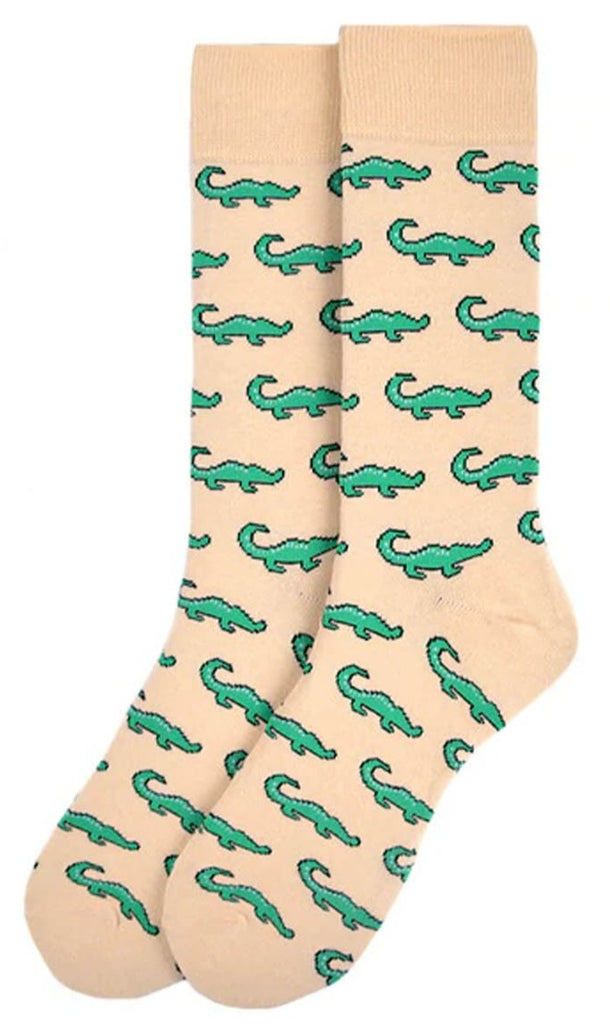 Beige Alligator Socks