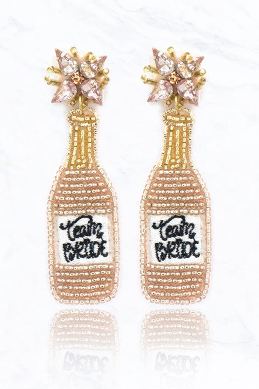 Team Bride Champagne Earrings