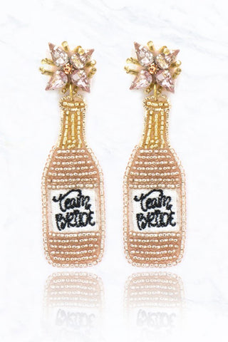 Team Bride Champagne Earrings