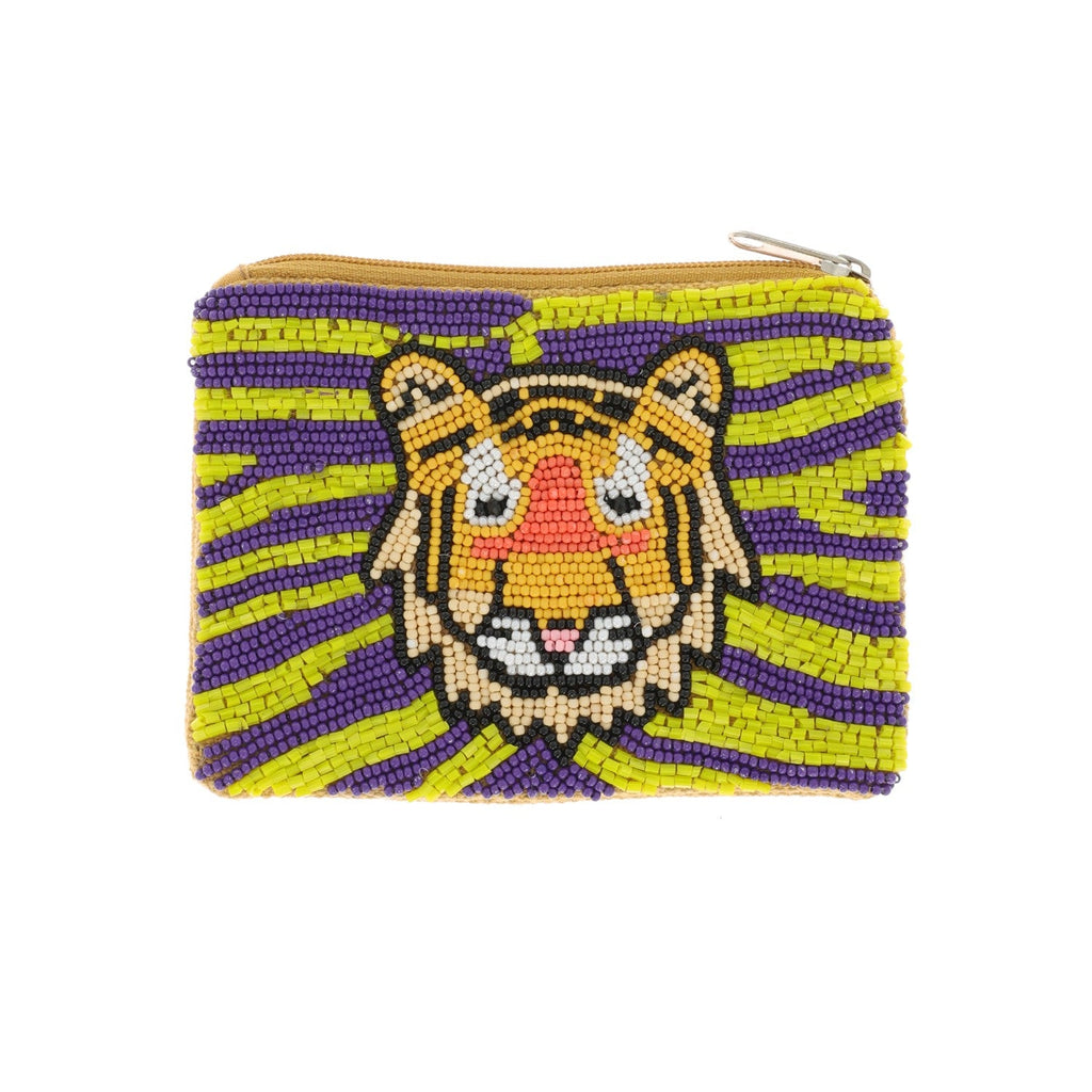 Tiger Beaded Pouch
