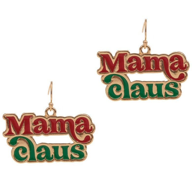 Mama Claus Earrings - Red & Green