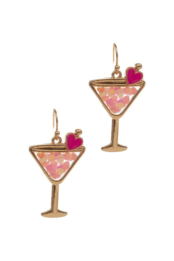 Pink Confetti Martini Earrings