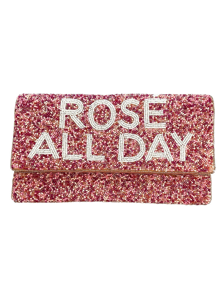 Rose All Day Beaded Clutch Purse