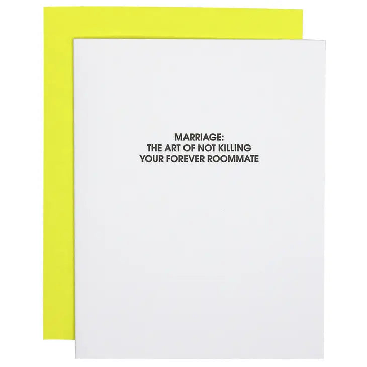 Marriage: Forever Roommate Letterpress Card