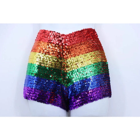 Rainbow Sequin Shorts