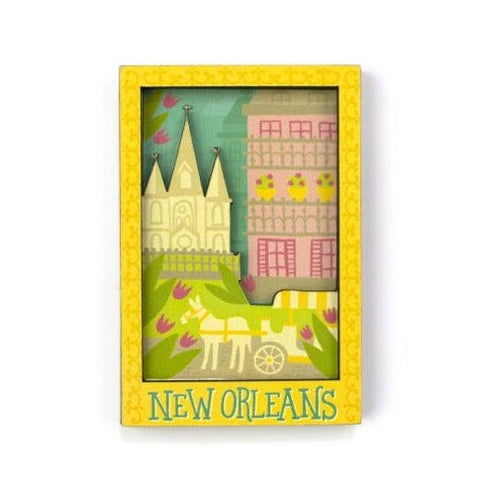 3D New Orleans Wooden Magnet