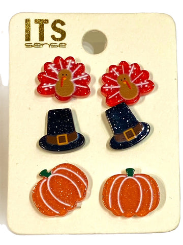 Thanksgiving Turkey Set Stud Earrings