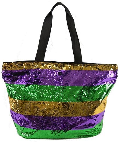 Large Mardi Gras Sequin Tote Bag