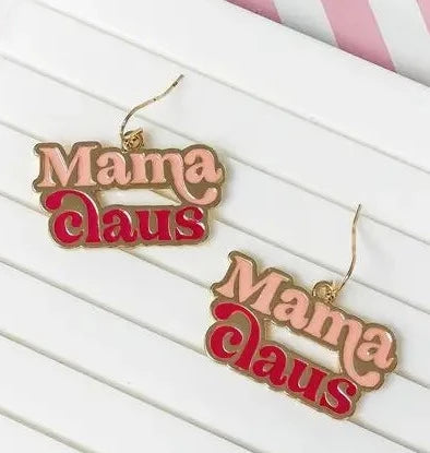 Mama Claus Earrings - Pink