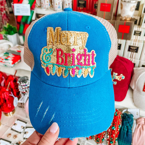 Merry and Bright Bling Trucker Hat