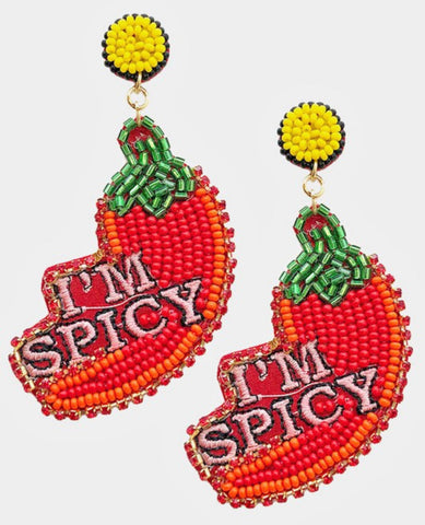 I’m Spicy Beaded Earrings