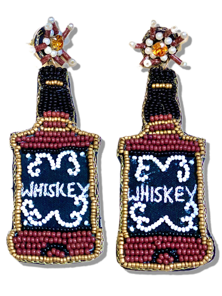 Whiskey Beaded Earrings