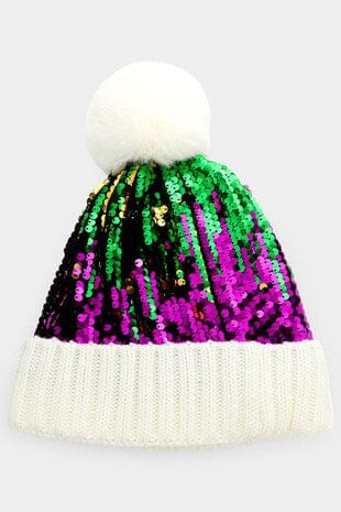 Mardi Gras Sequin Beanie