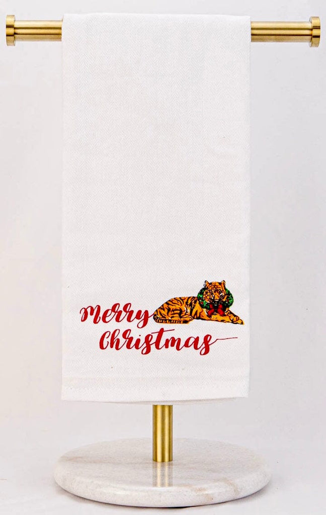 Merry Christmas Tiger Tea Towel