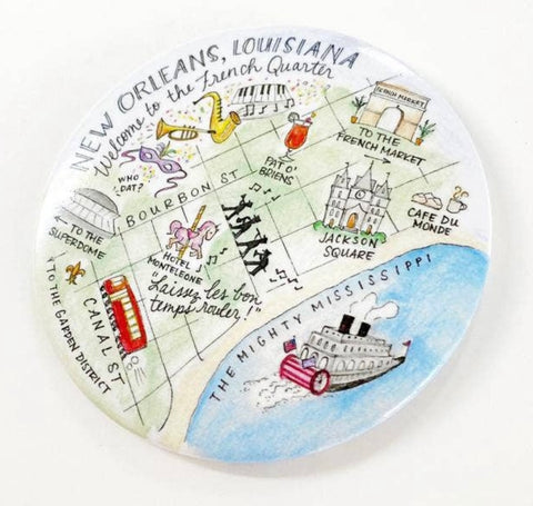 New Orleans Watercolor Map Magnet