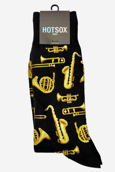 Mens jazz instruments black socks