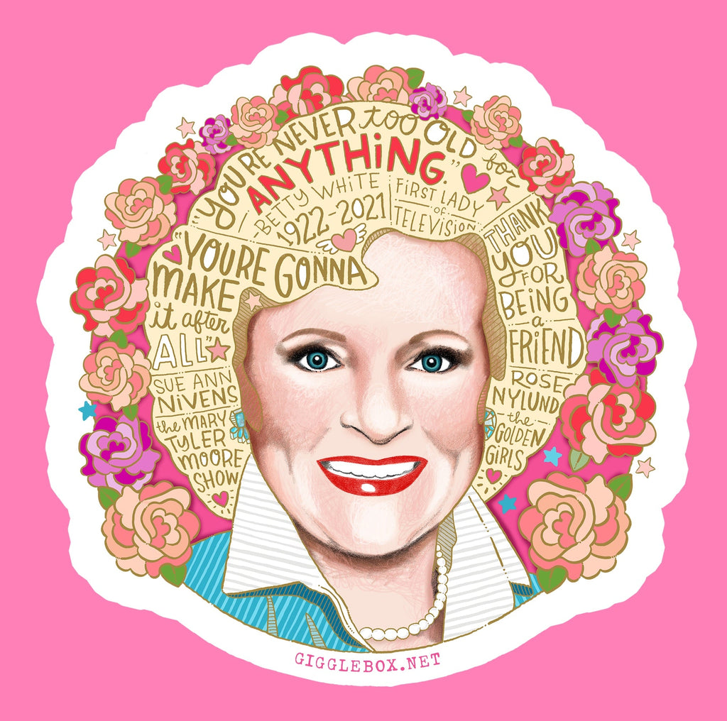 Betty White Dye Cut Sticker