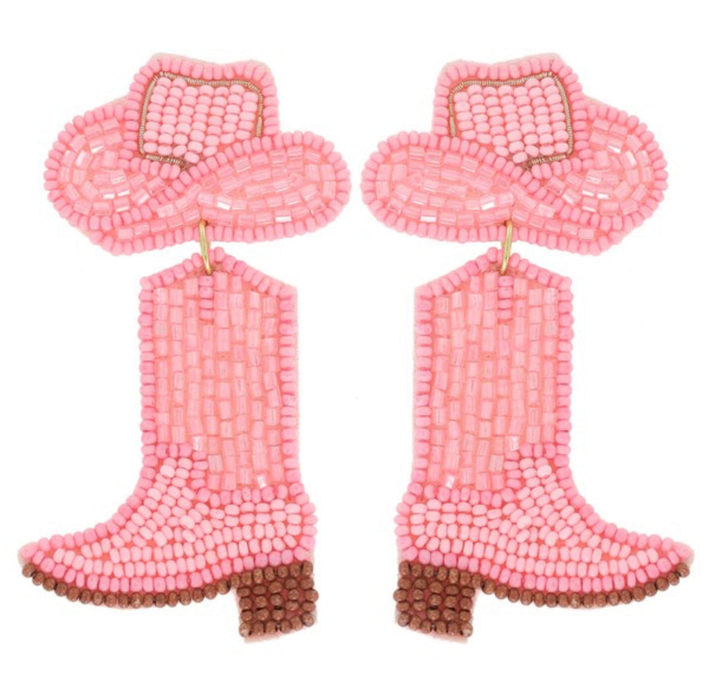 Cowgirl Boots Beaded Earrings