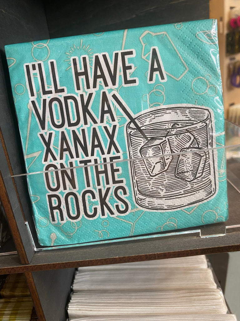 Vodka Xanax on the Rocks Cocktail Napkin