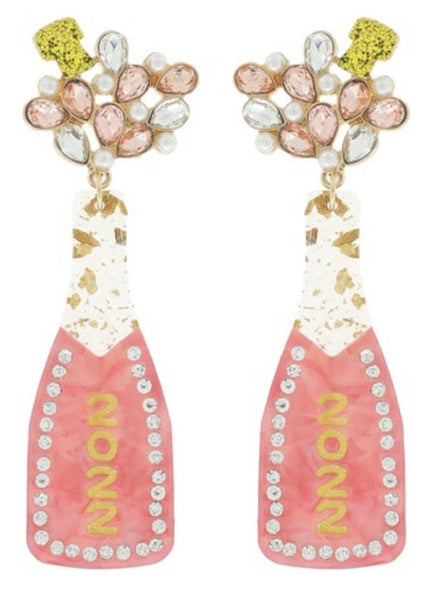 2022 New Year Pink Celebration Earrings