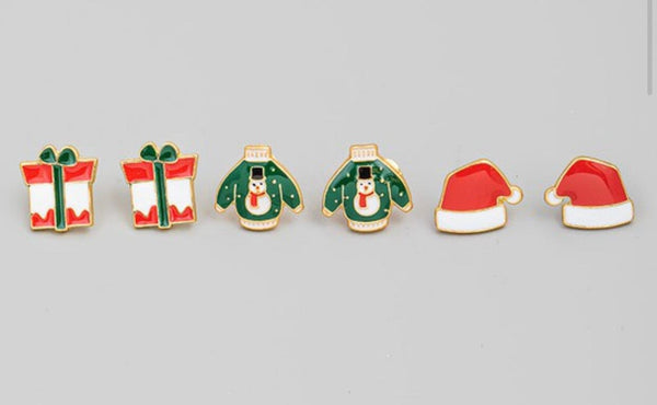 Christmas Gift Stud Earrings Set
