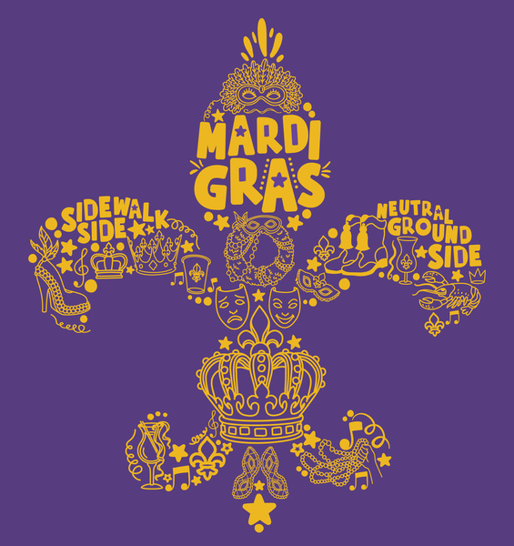 Mardi Gras Fleur de Lis T-Shirt